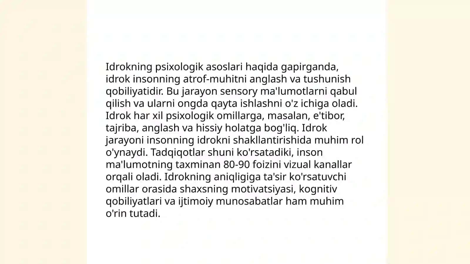 Idrok haqida tushuncha va uning xususiyatlari 4