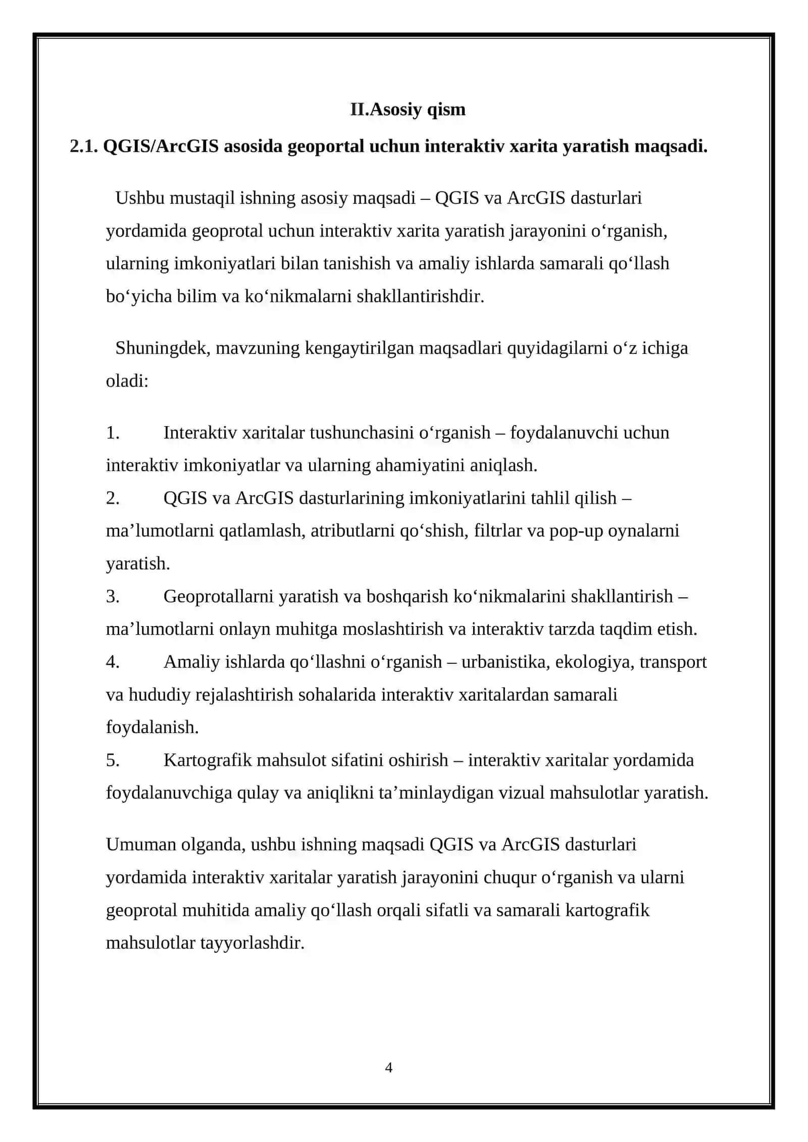 QGIS-ArcGIS asosida geoportal uchun interaktiv xarita yaratish 4