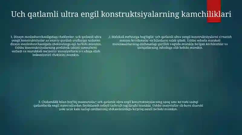 O’Rta Qatlami Arbolitobeton Bo’Lgan Uch Qatlamli O’Ta Yengil Konstruksiyalar 4