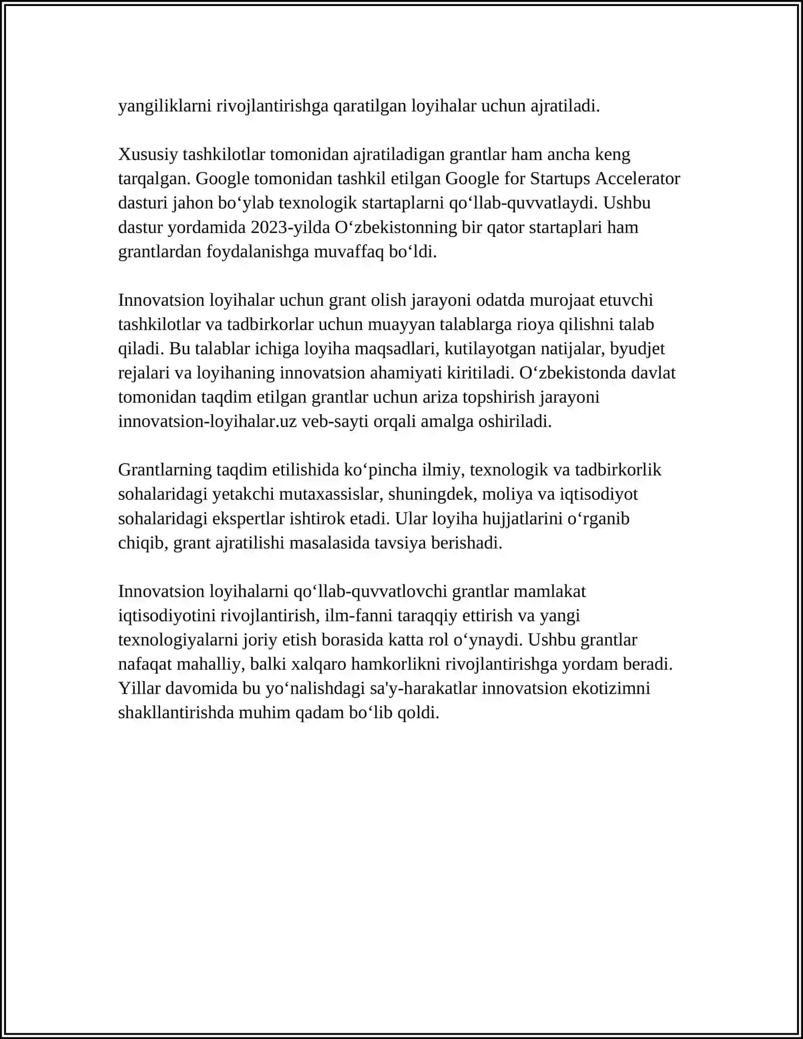 INNOVATSION LOYIHALARNI MOLIYALASHTIRISH 4