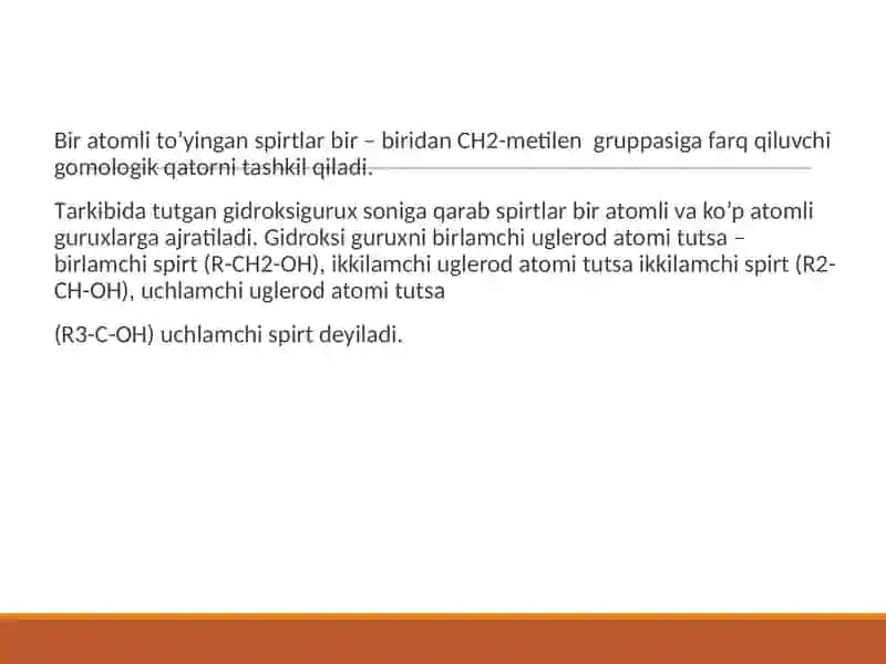 SPIRTLARNING NOMLANISHI VA IZOMERIYASI 4