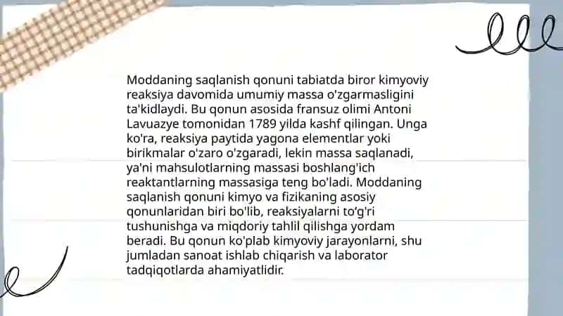 Kimyoning asosiy qonunlari 4