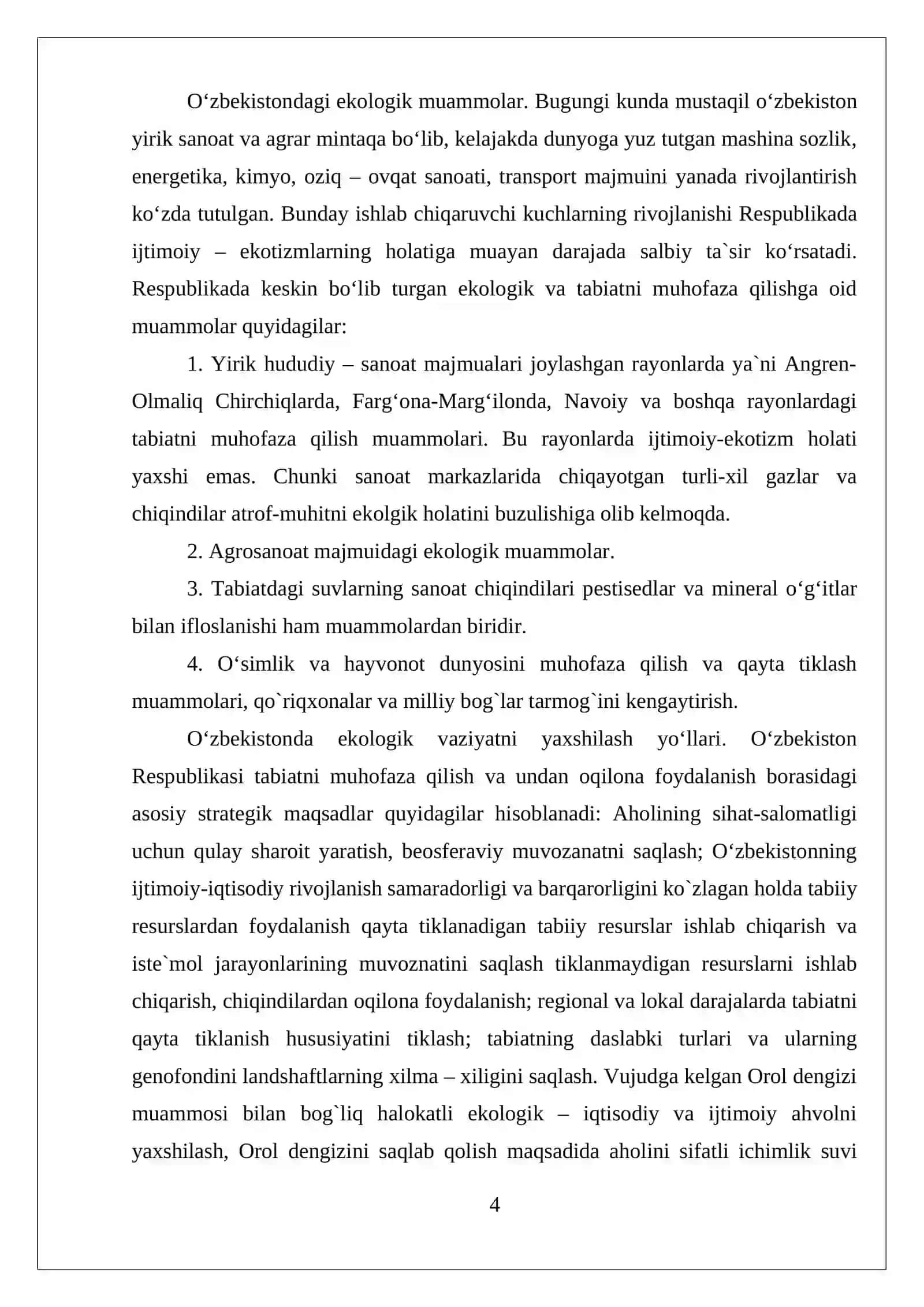 Sanoat ishlab chiqarish tarmoqlarining ekologik holati 4
