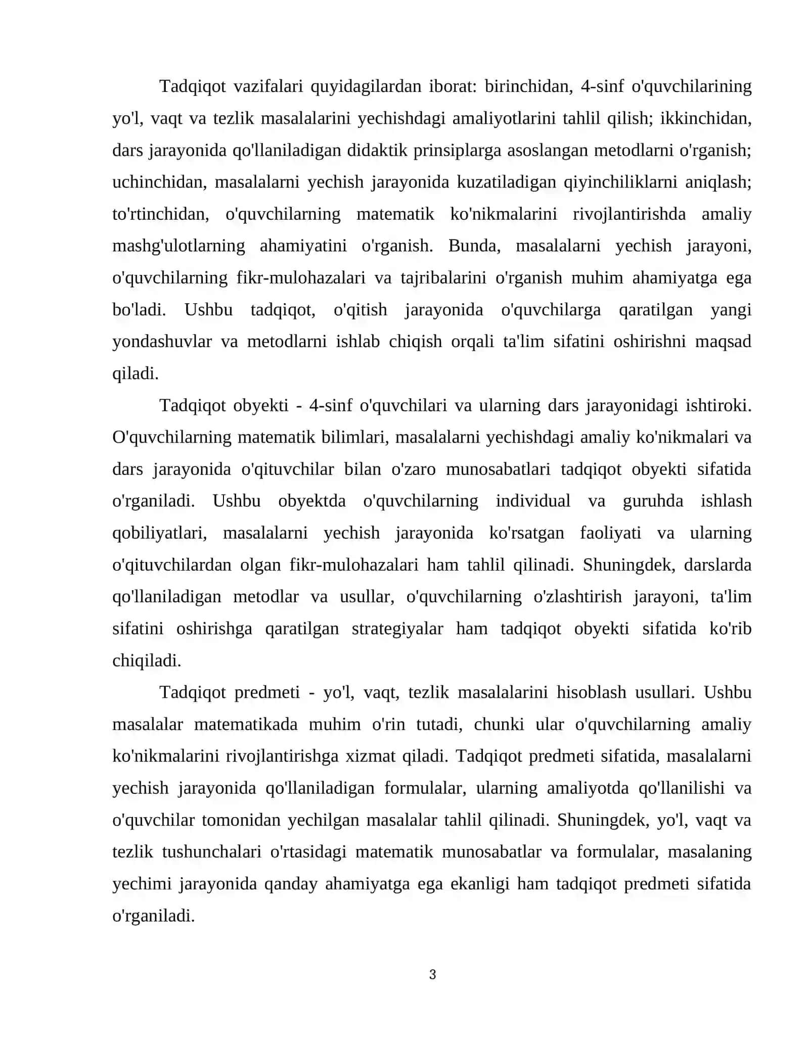 4-sinf matematika darslarida yo’l,vaqt,tezlikni hisoblashga doir masalalarni ishlash usullari 4