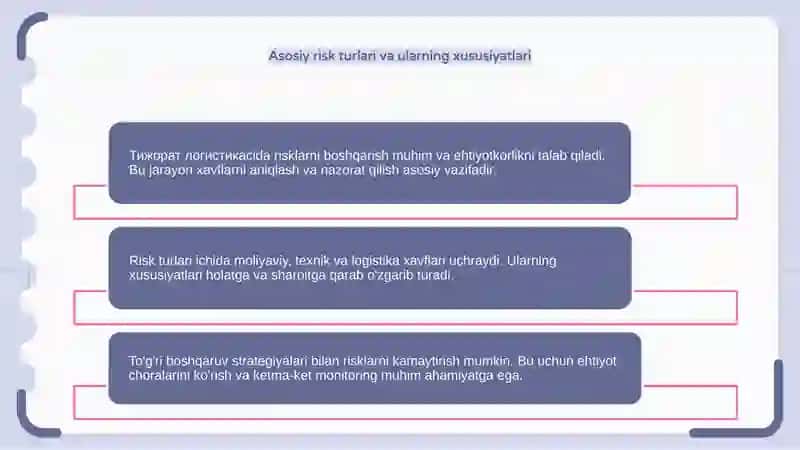 Tijorat logistikasida risklar nima? 4