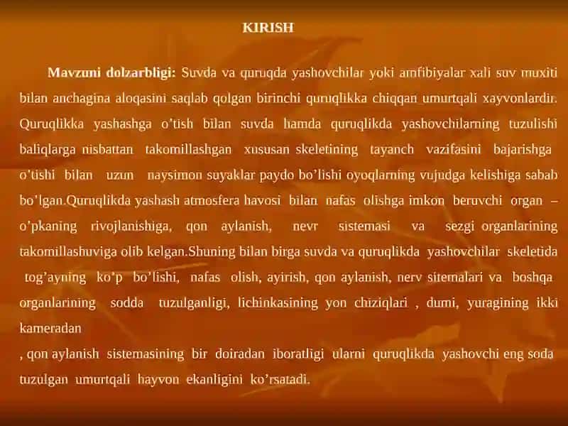 Amfibiyasinfining ekalogiyasi va evalutsiyasi 4