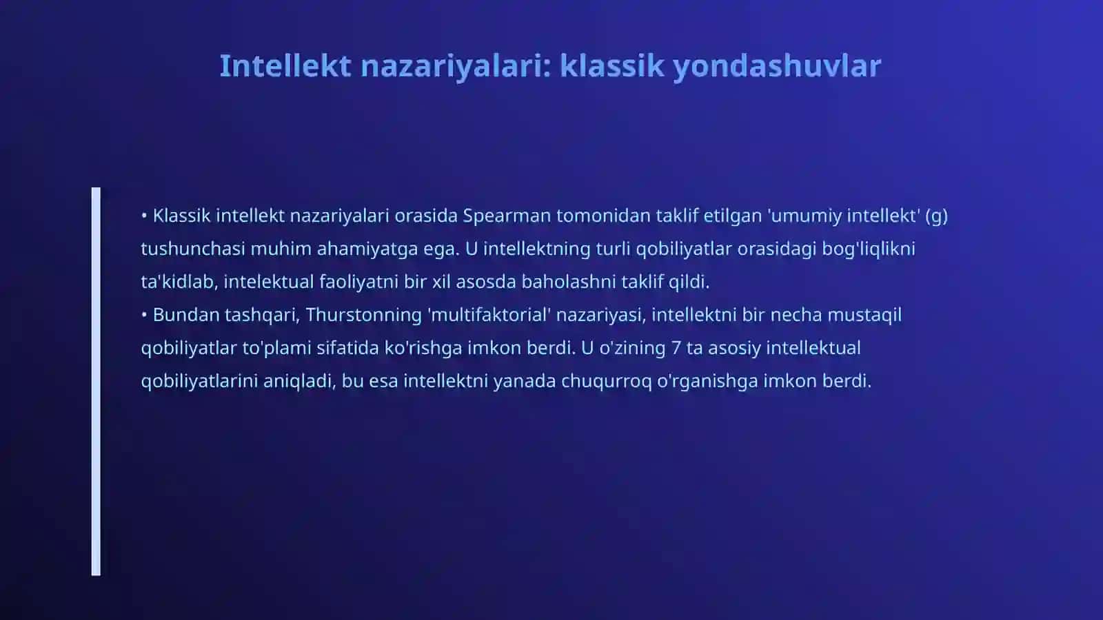 Intellekt nazariyalari va IQ testlarining rivojlanishi 4