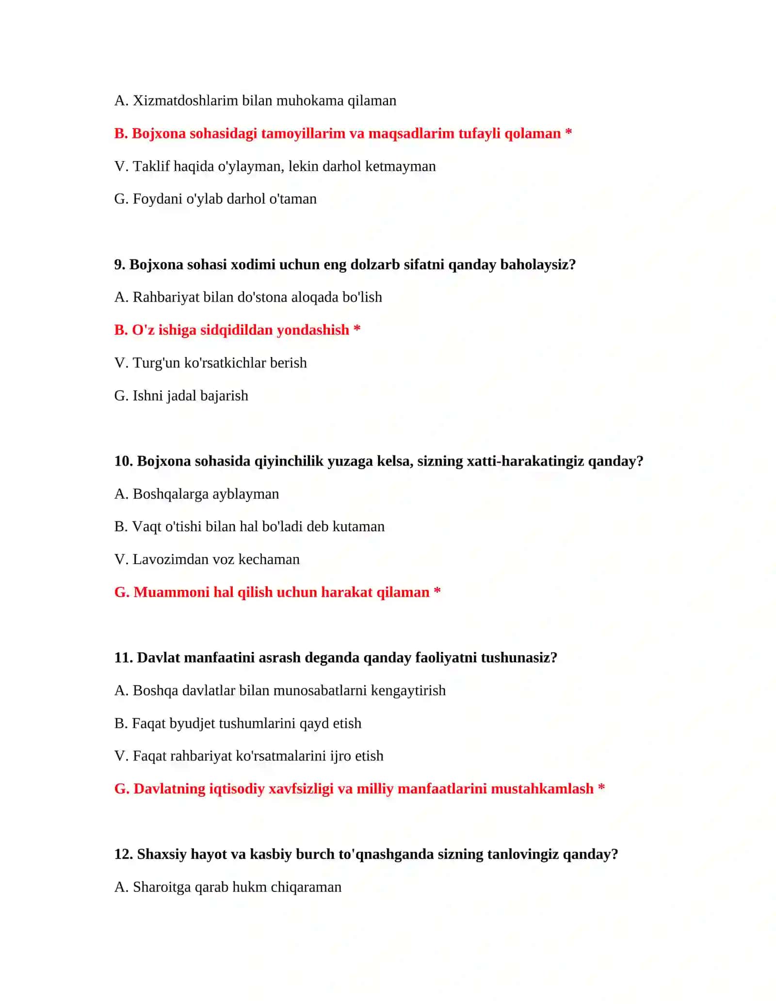 Bojxona rejimlari testlari 4