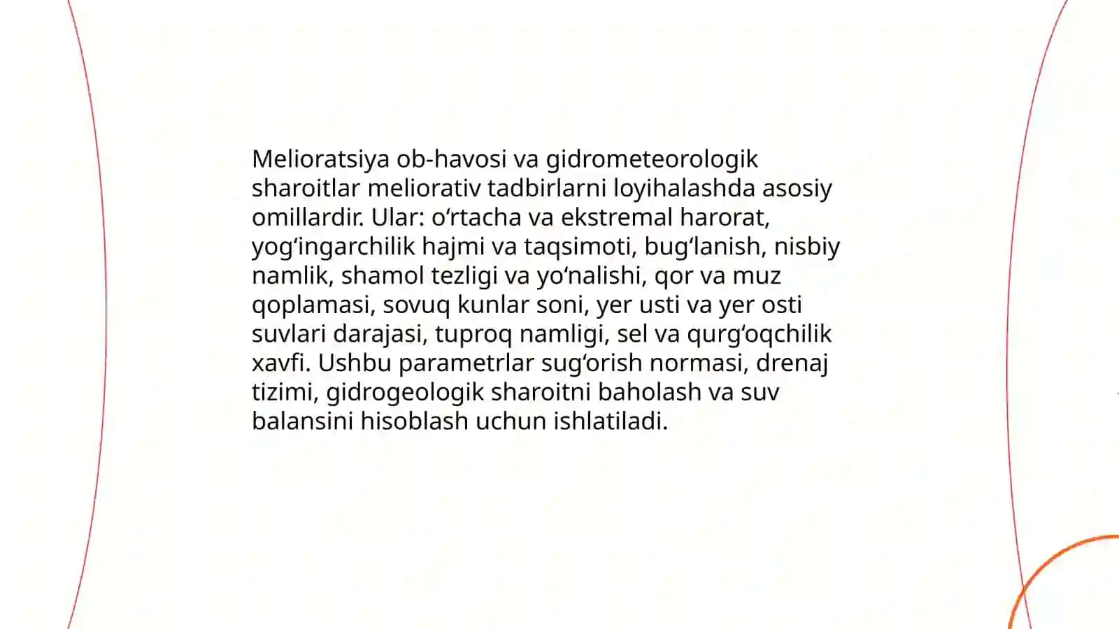 Suv melioratsiyasining tabiiy va texnik asoslari 4