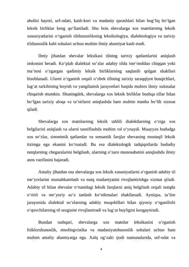 Shevalarga xos matnlarning leksik xususiyatlari 4
