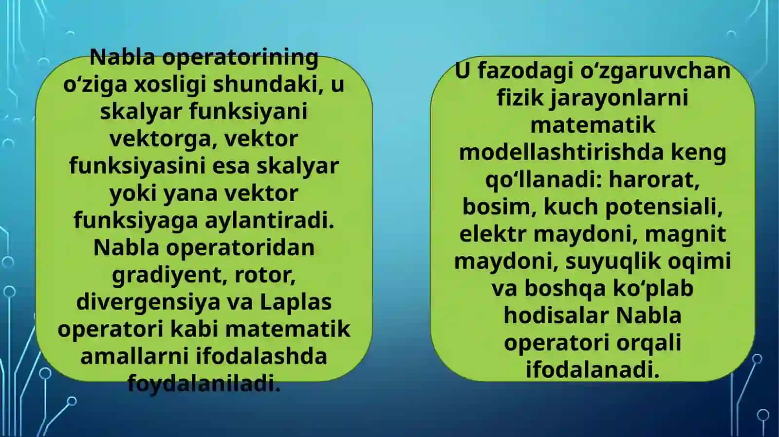 Vektor maydonidagi ikkinchi tartibli amallar 4