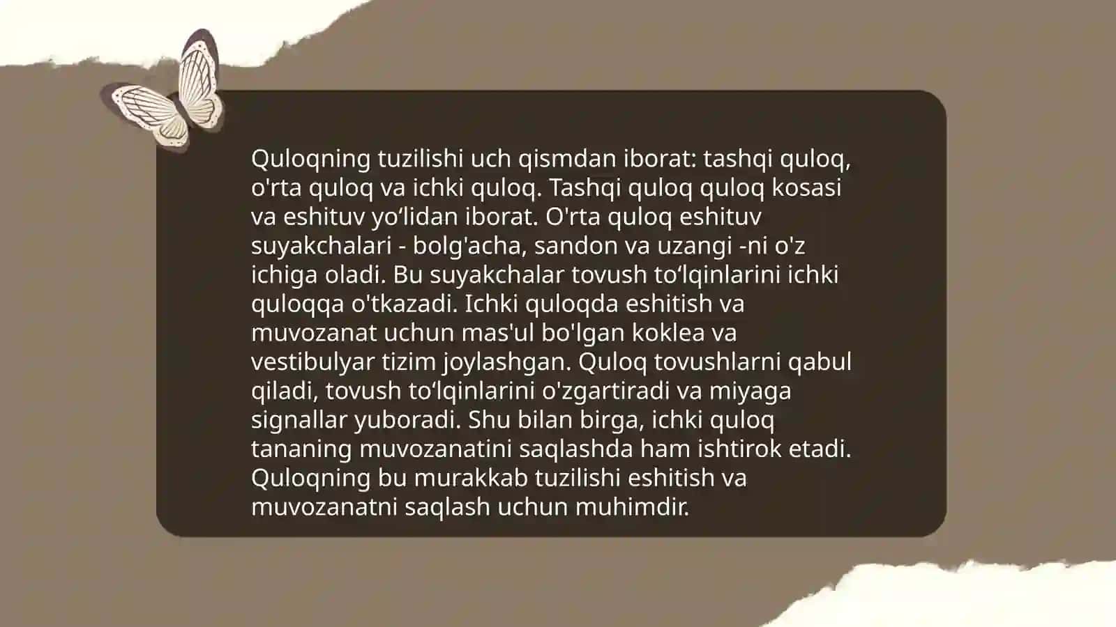 Koʻrish va eshitish organlarining xususiyatlari va gigiyenasi. Yaqindan koʻrish va uning oldini olish 4