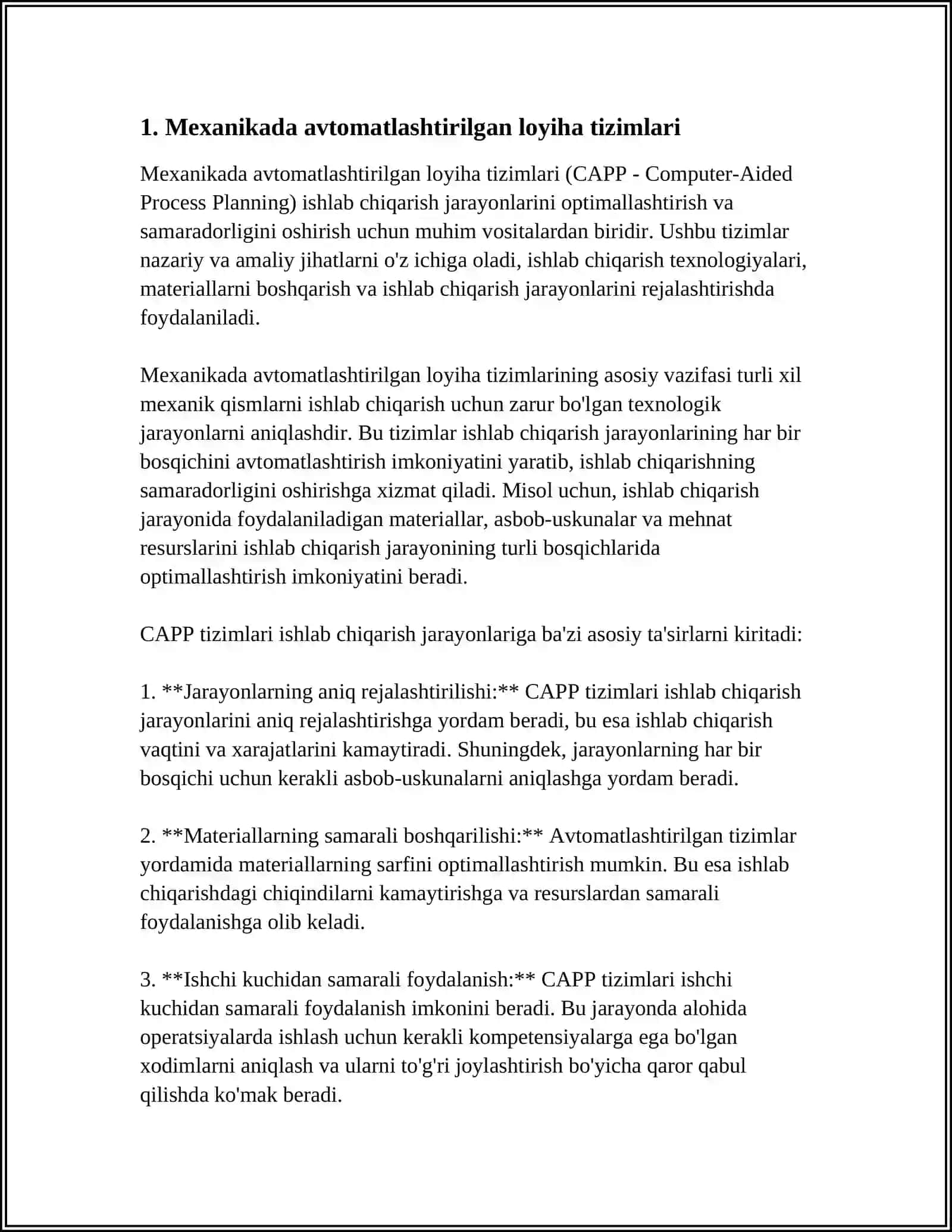 Mexanikada avtomatlashtirilgan loyiha tizimlari 4