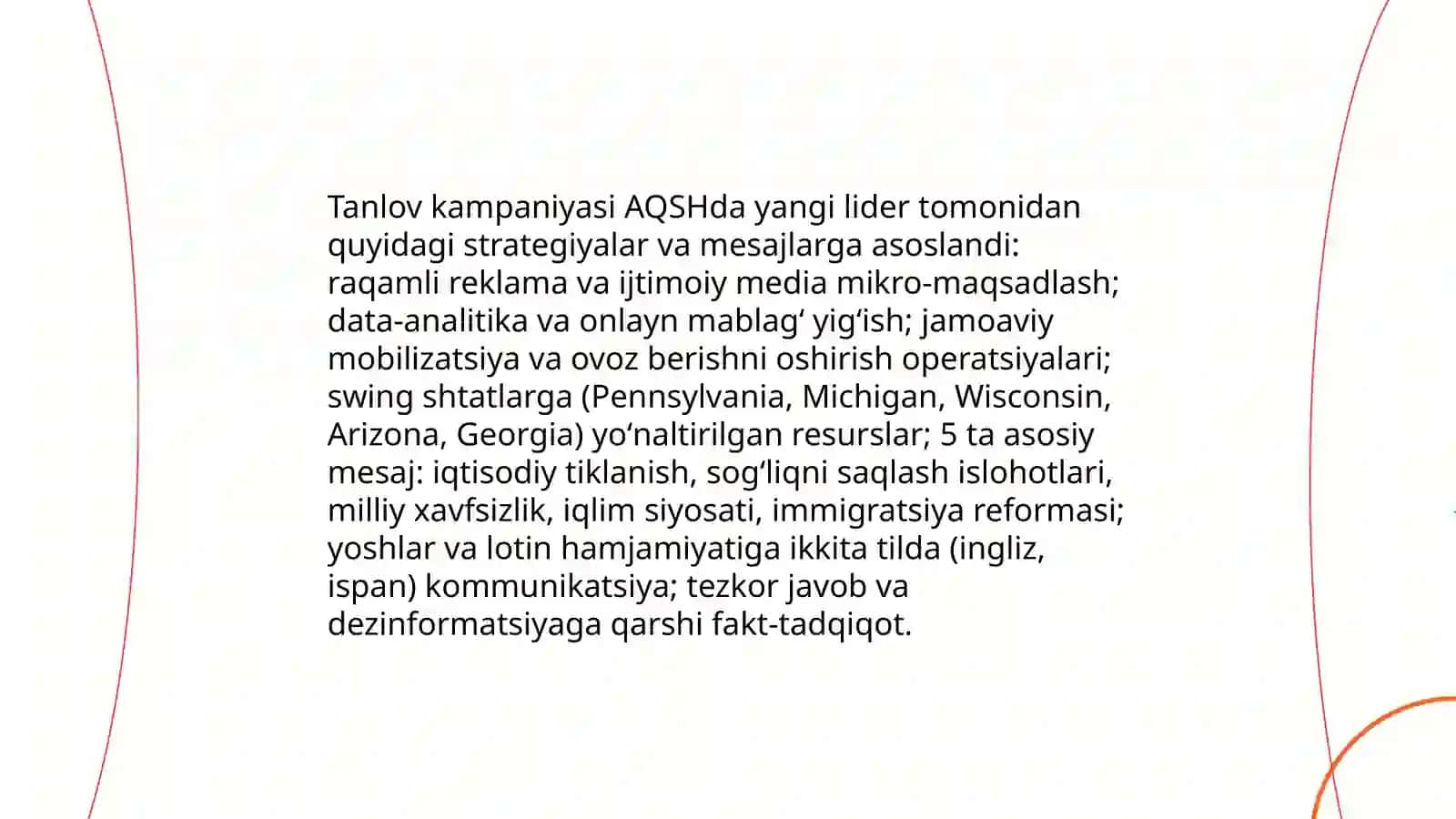 Yangi lider odatda shtat yoki federal darajada siyosiy tajribaga ega bo‘ladi 4