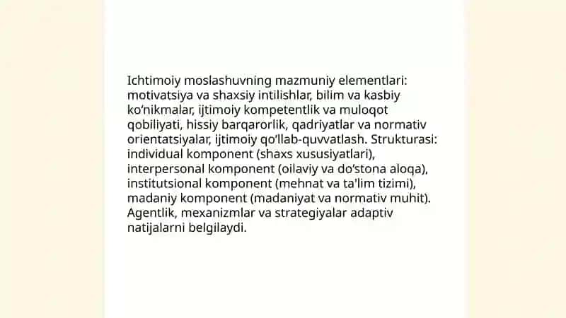 Ichtimoiy moslashuv tushunchasi va uning mazmuni 4
