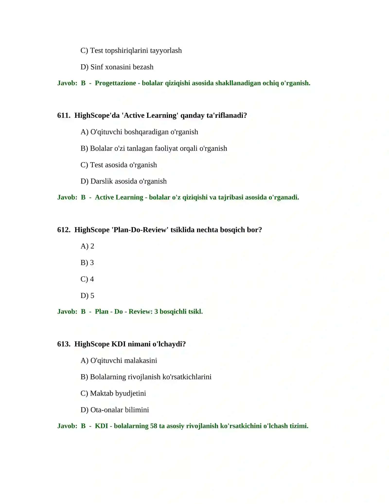 BOSHLANG'ICH TA'LIM O'QITUVCHISI TEST SINOVLARI 4