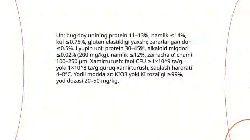Xamirturush yod lyupinuni qoshib yangi turdagi makaron mahsulotlari ishlab chiqarish 4