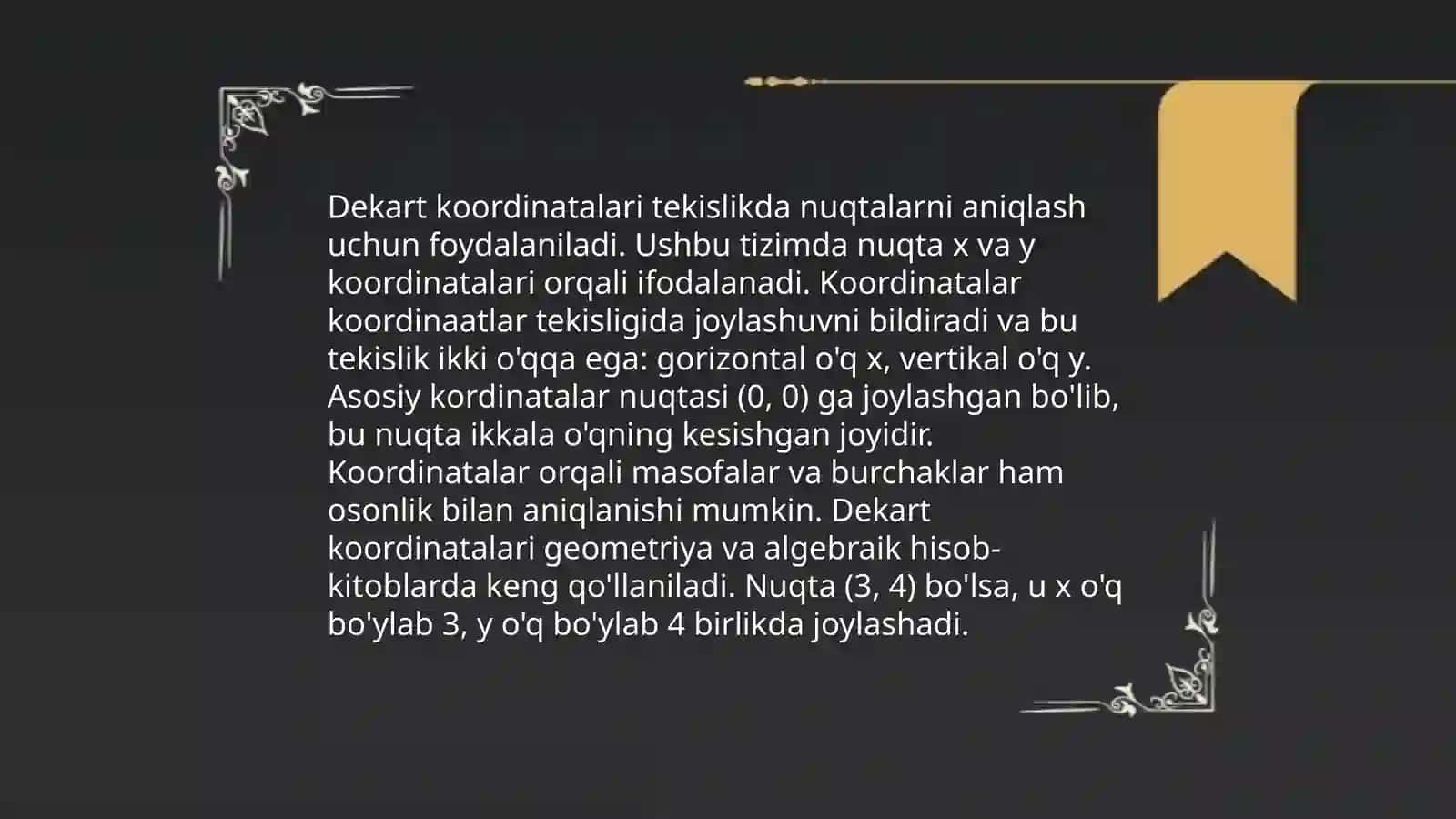 Koordinatalar sistemasi haqida ma'lumot 4