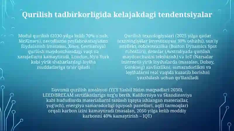 Qurilish sohasida tadbirkorlik va innovatsiyalar 4