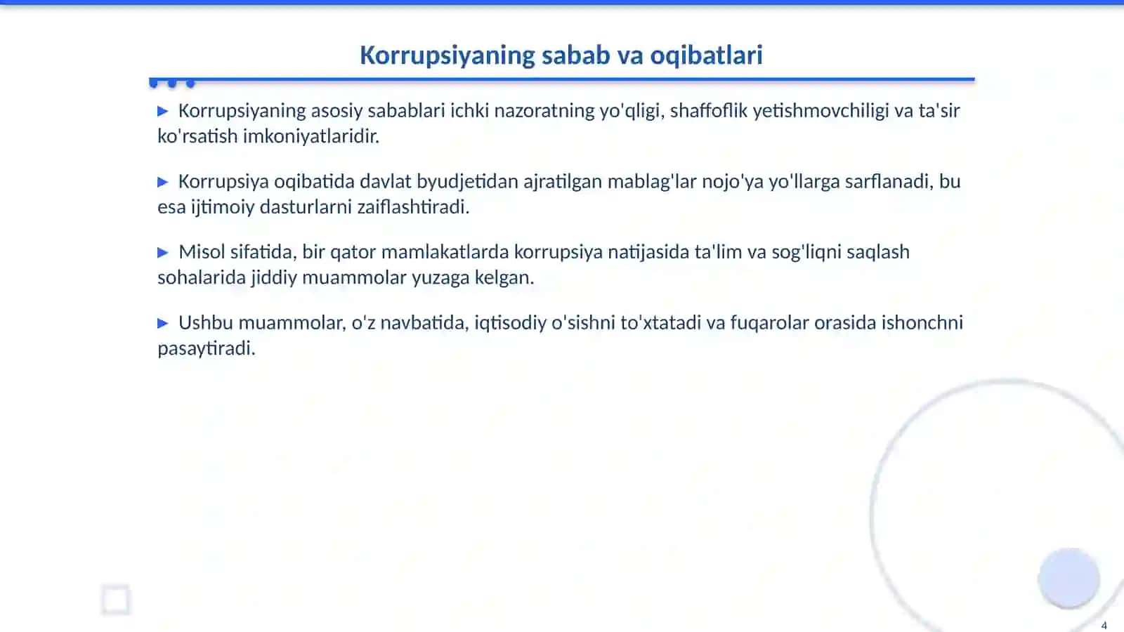 Bahoalsh Faoliyatida Korrupsiya Xavfi 4