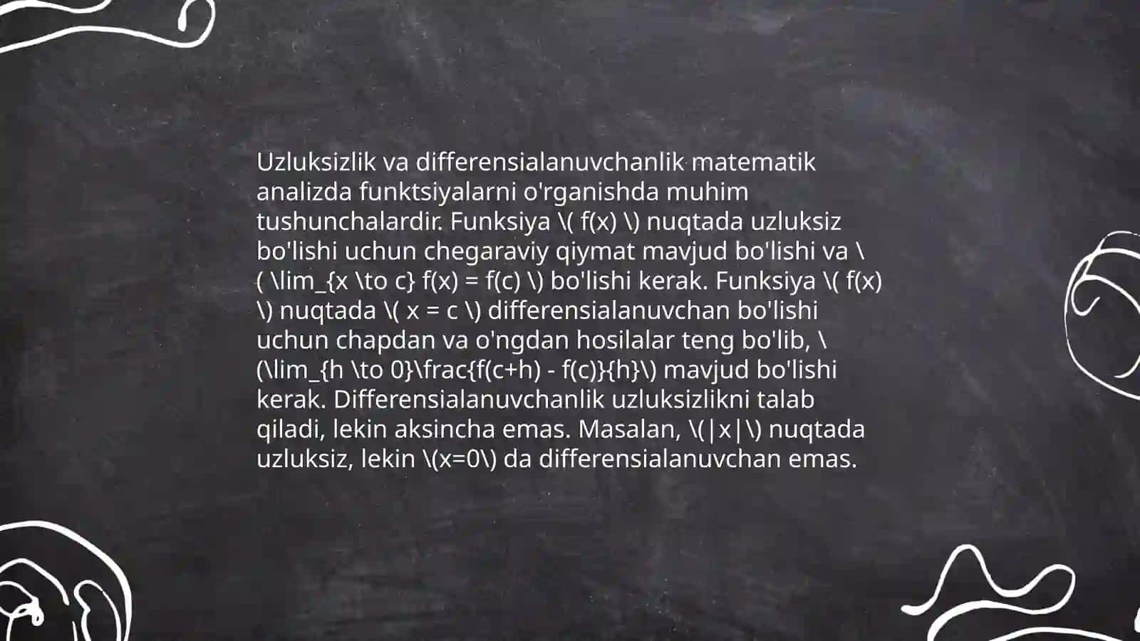 Differensialanuvchi funksiyalar va ular uchun asosiy teoremalari 4