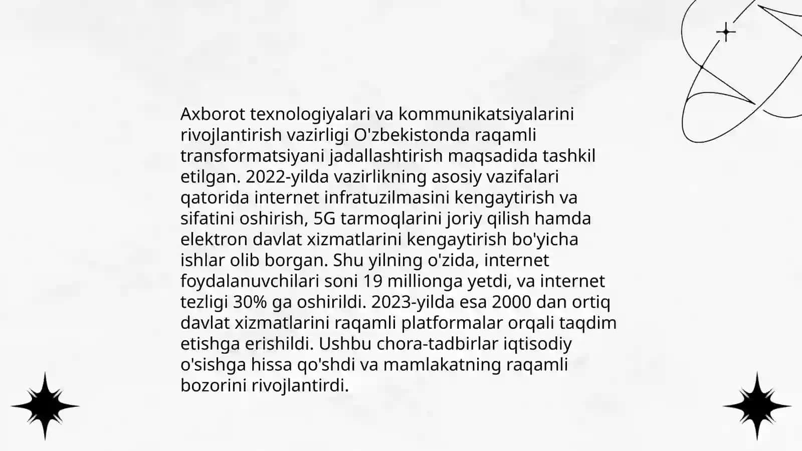 AKT sohasidagi huquqiy-me'yoriy hujjatlar O'bekistonda AKTning holati va rivojlanish istoqbollari 4