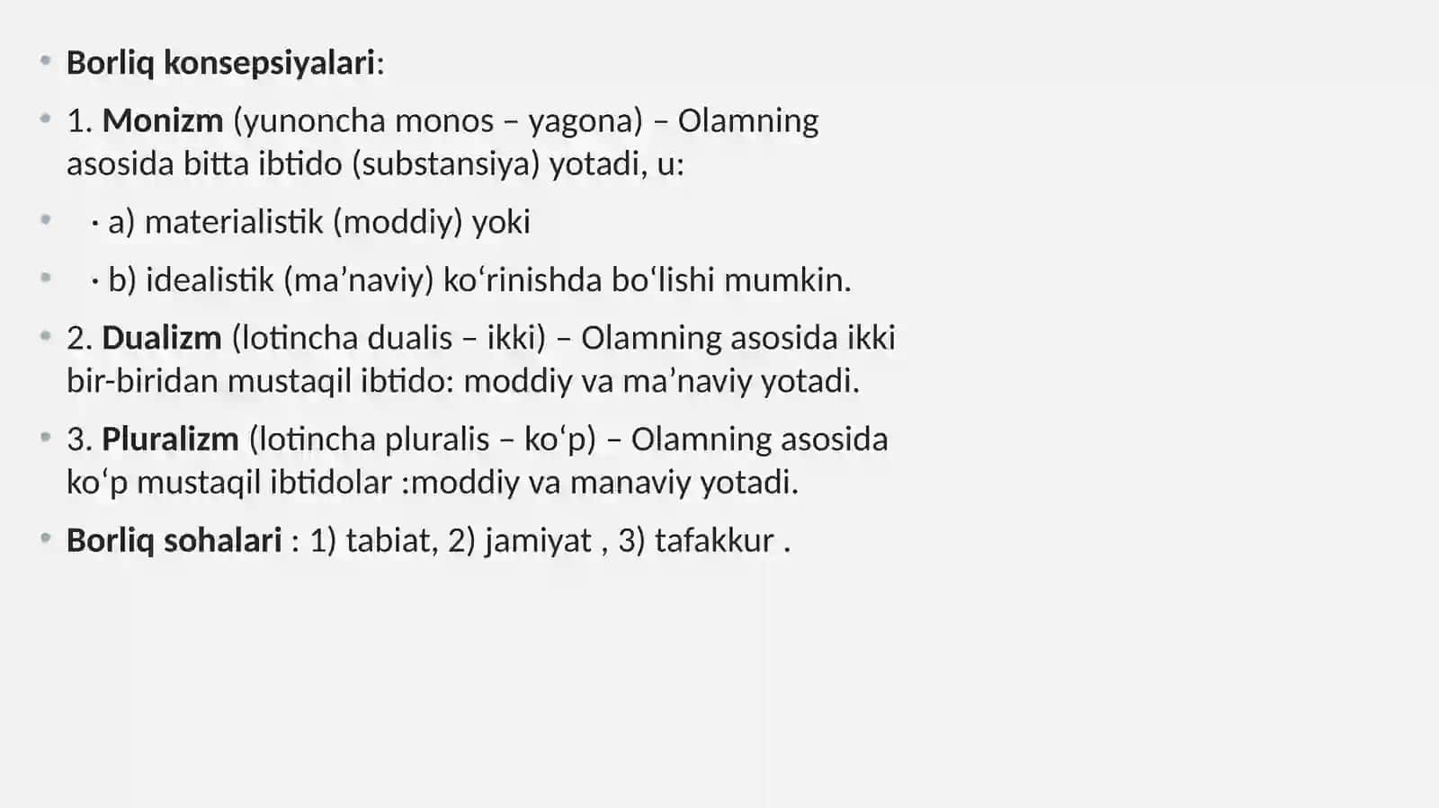 Borliq falsafasi(ontologiya) 4
