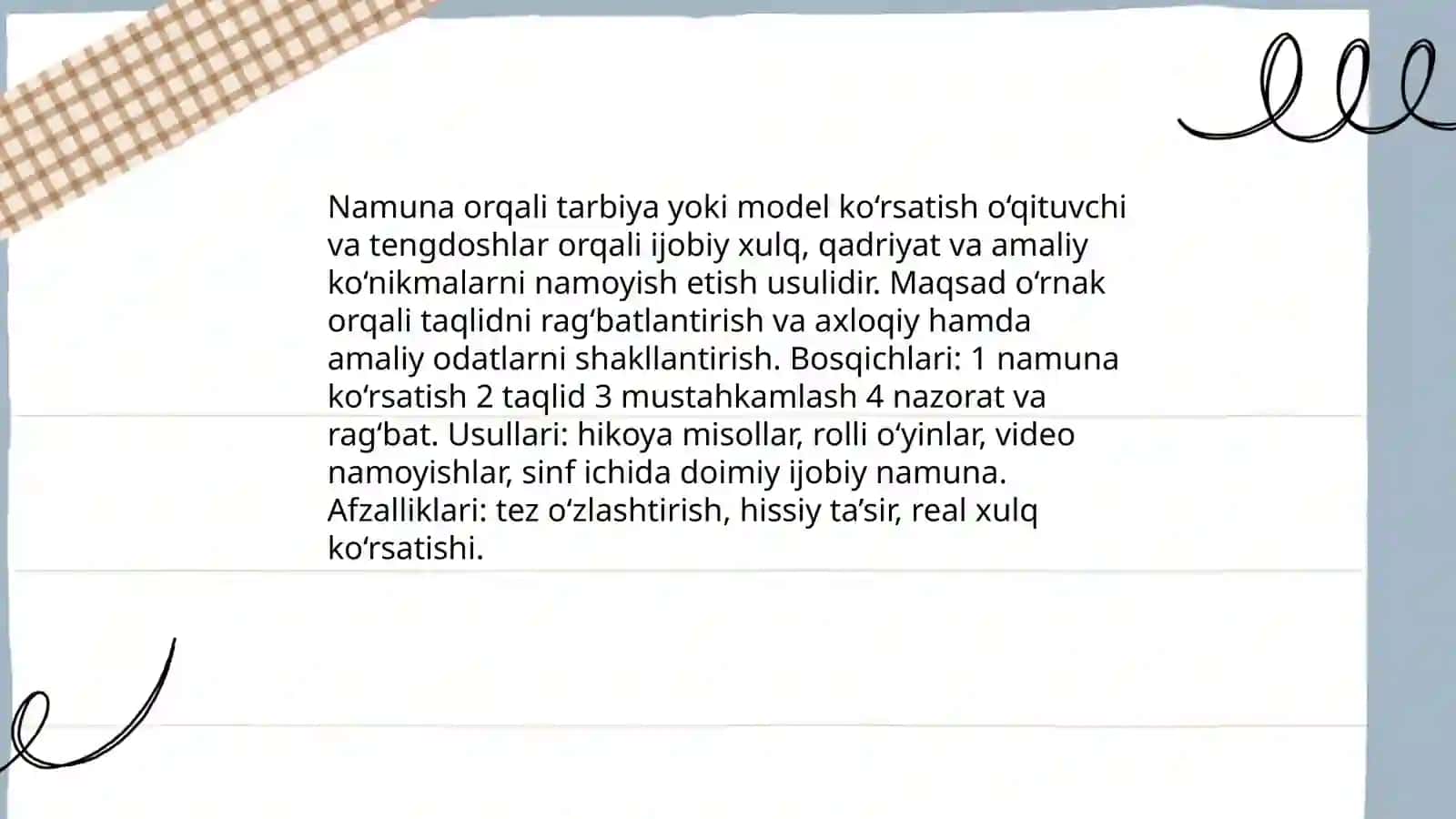 Boshlang'ich ta'limda tarbiyaning umumiy metodlari va vositalari 4