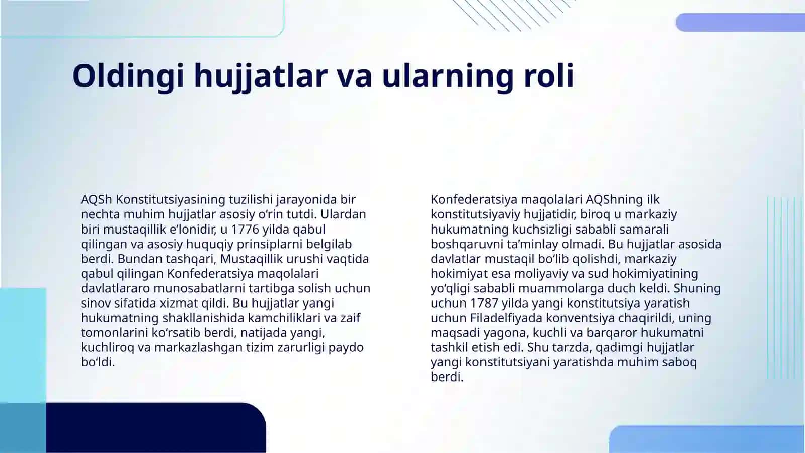 AQSH KONSTITUTSIYASINING TUZULISHI 4