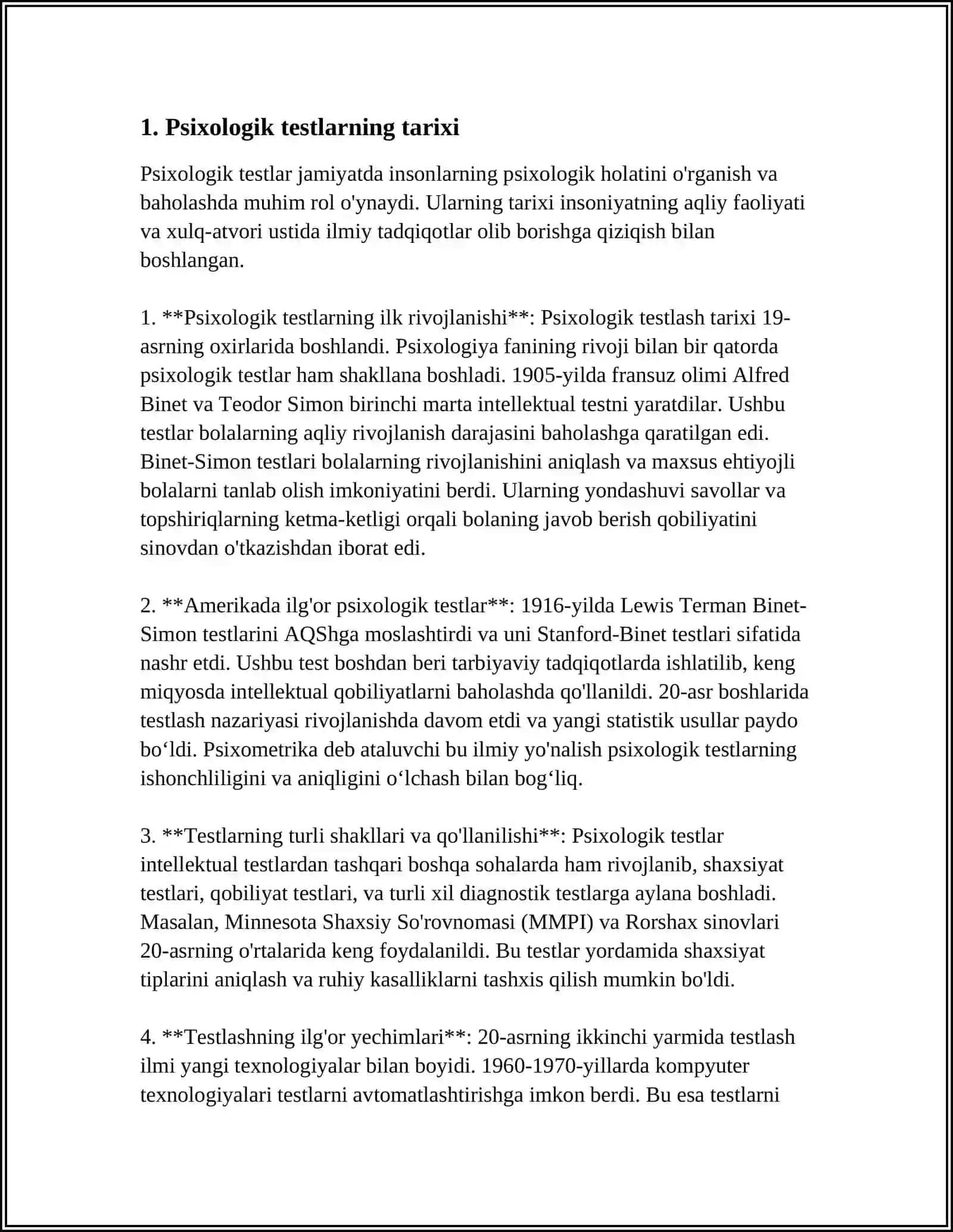 PSIXOLOGIK TESTLAR VA ULARNING IMKONIYATLARI 4
