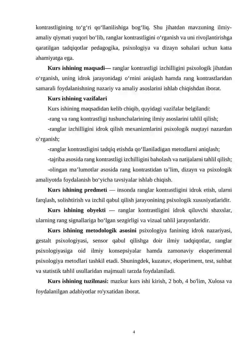 Ranglar kontrastligi izchiligini o'rganish 4