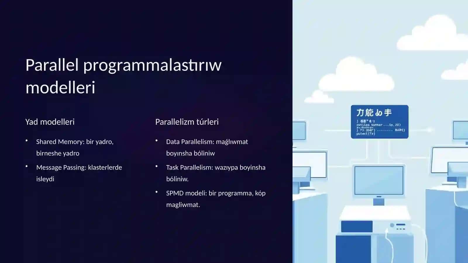 Parallel kompyuter arxitekturası hám programmalastırıwda matematikalıq model hám modellestiriw. 4