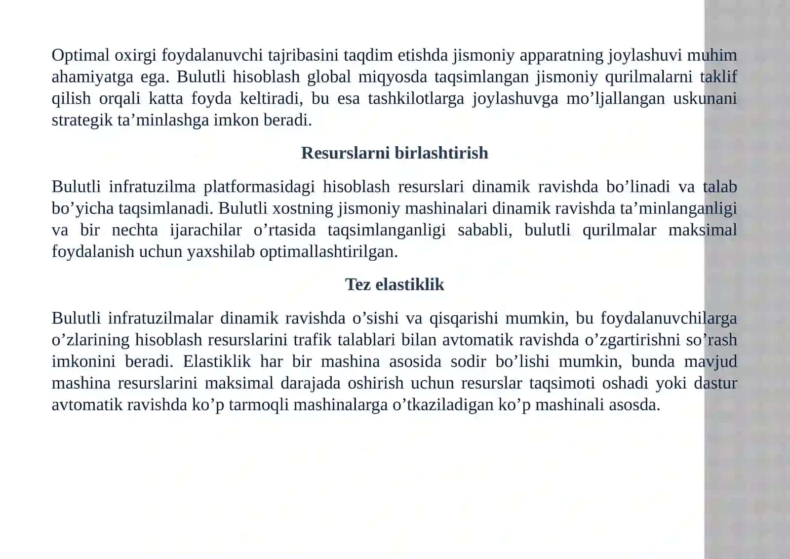 Resurslarning Cloud xisoblash bilan munosabati 4