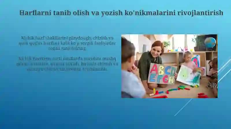 Kichik harflarni o'rgatish va yozdirish bo'yicha dars ishlanma tayyorlash 4