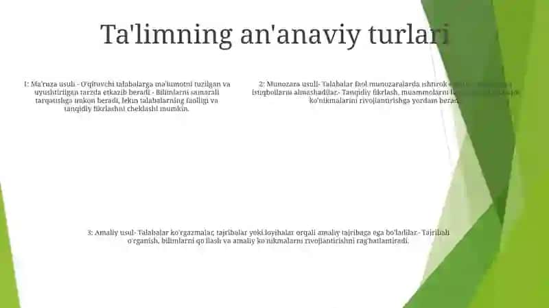 TaʼLim Pedagogikasida Tarbiya Turlari Va Usullaridan Foydalanish Imkoniyatlari 4