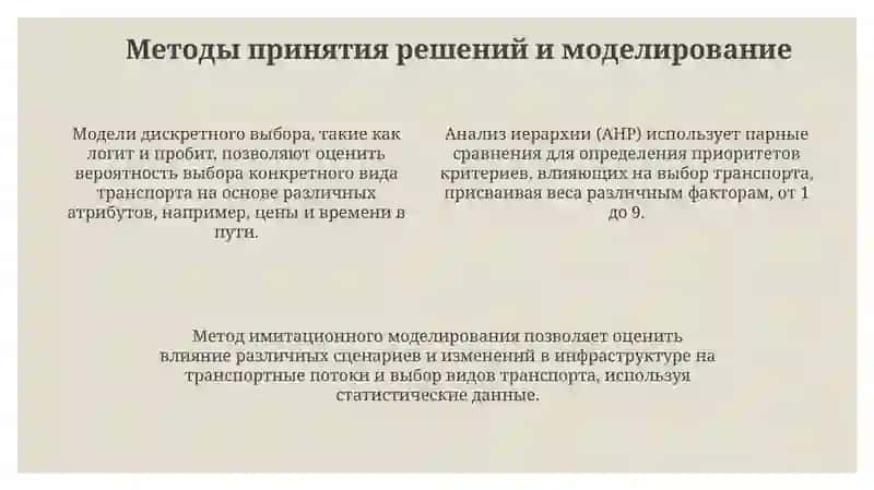 Выбор вида транспорта 4