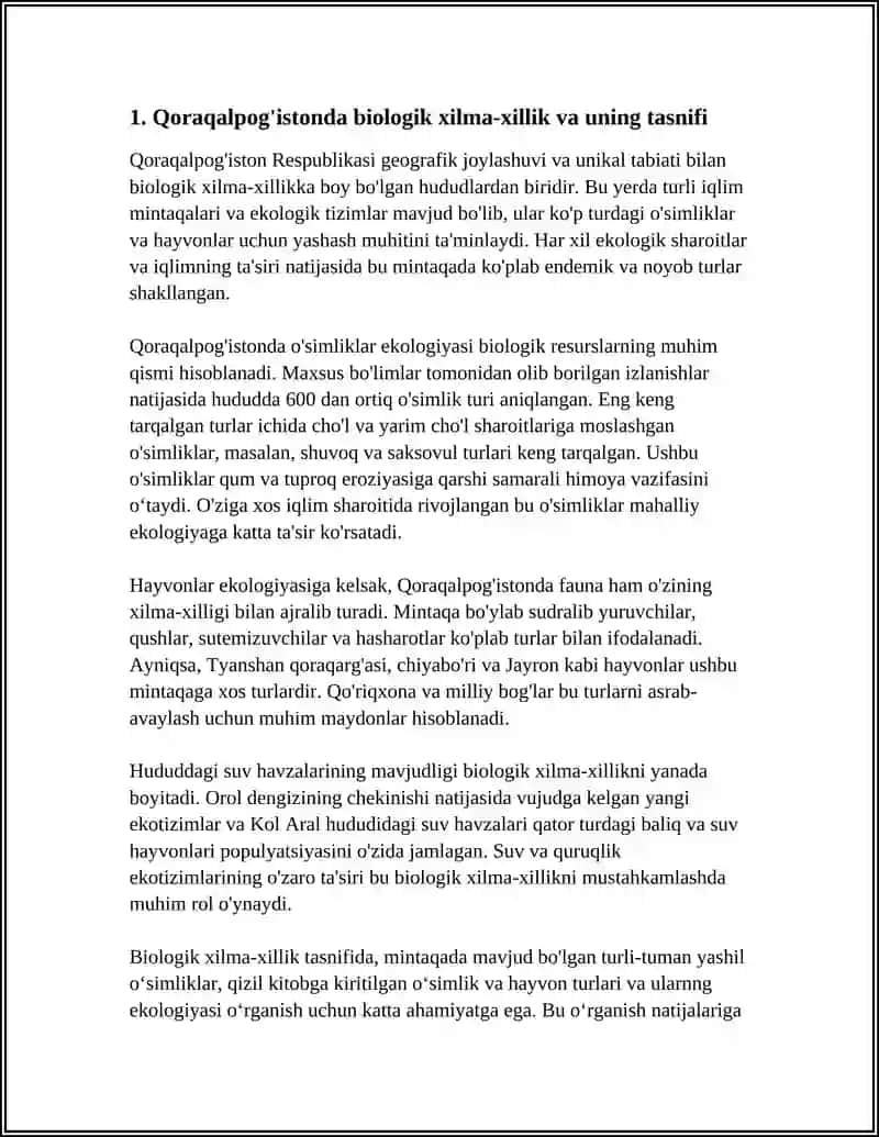 QORAQALPOG'ISTONDA TABIIY FANLAR, O'SIMLIKLAR EKOLOGIYASI VA HAYVONLAR EKOLOGIYASI 4