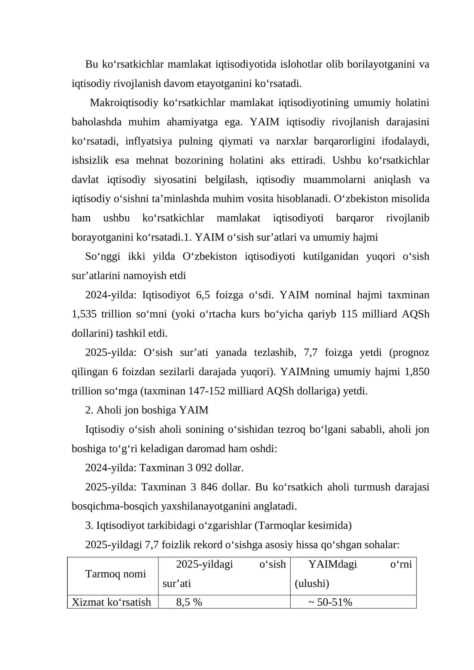Asosiy makroiqtisodiy ko‘rsatkichlarning mohiyati va roli 4
