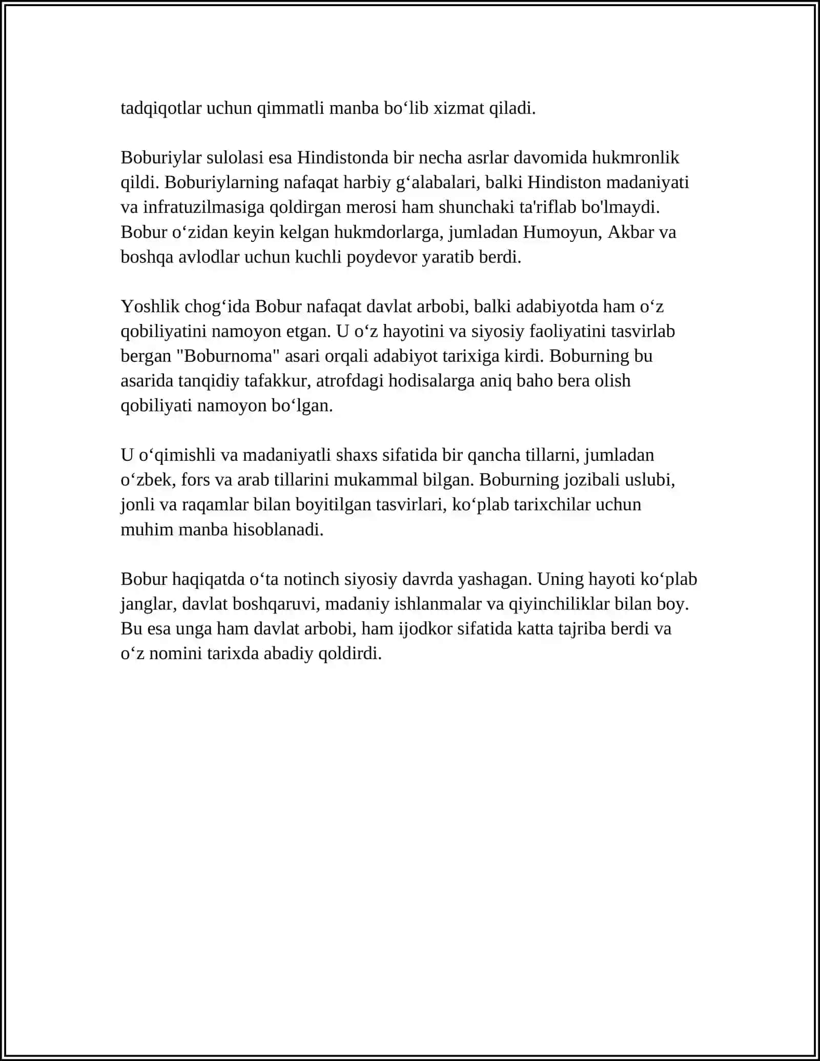 ZAHIRIDDIN MUHAMMAD BOBUR RUBOIYLARI TAHLILI 4