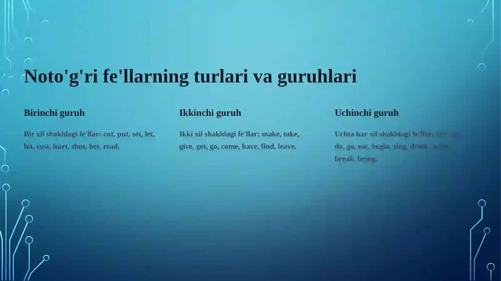 Noto’g’ri fe’llar 4