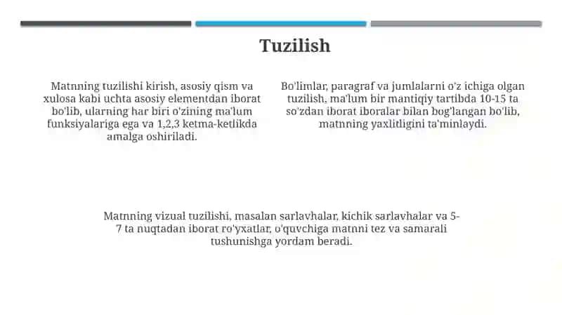 Matnning asosiy xususiyatilari 4