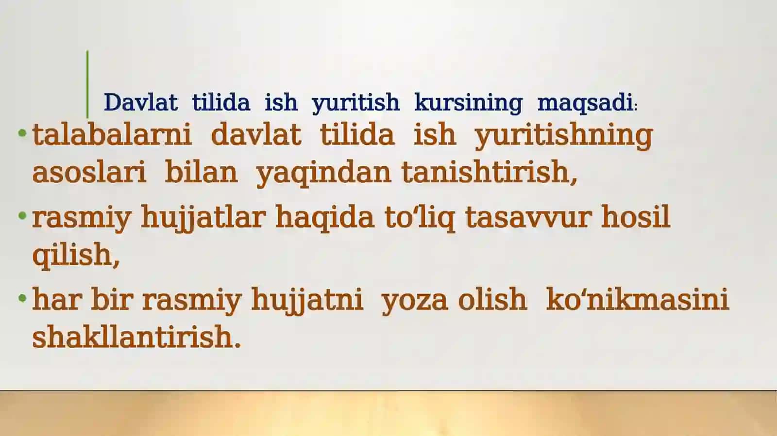 DAVLATTILIDAISH YURITISH FANINING mazmuni 4