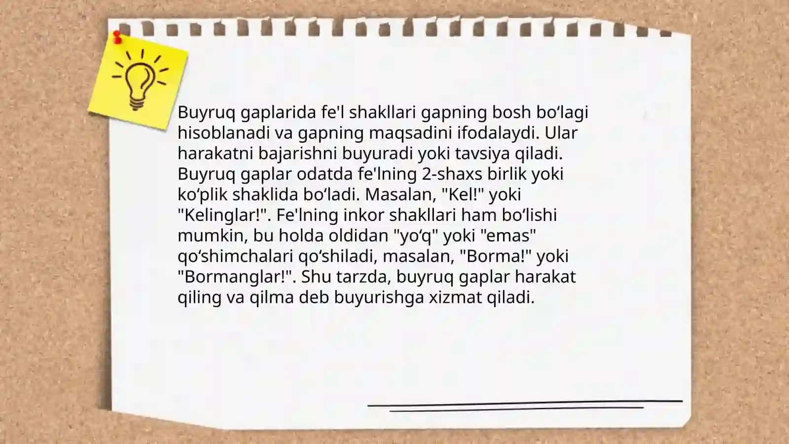 Imperative buyruq gaplar haqida 4