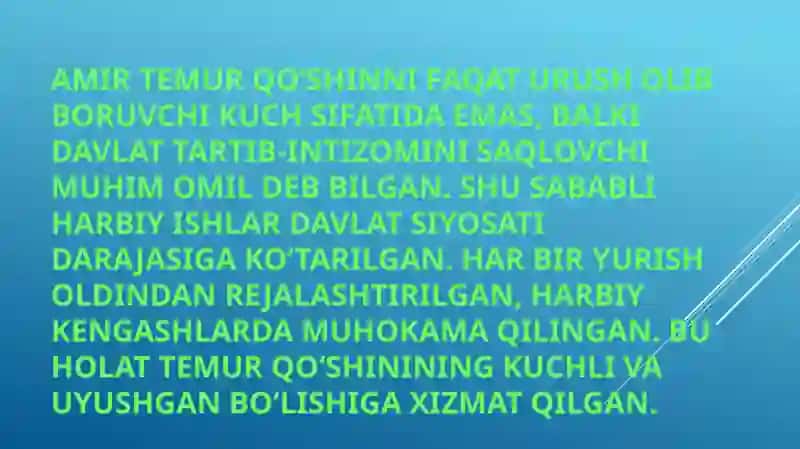 Amir Temur davrida qoʻshin tuzilishi 4