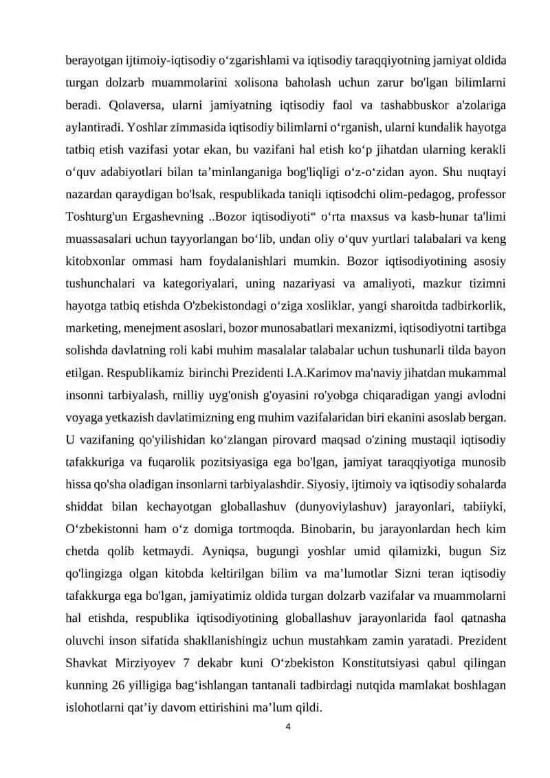 Bozor va tavakkalchilik. Tavakkalchilikni aniqlash va kamaytirish yo'llari. 4