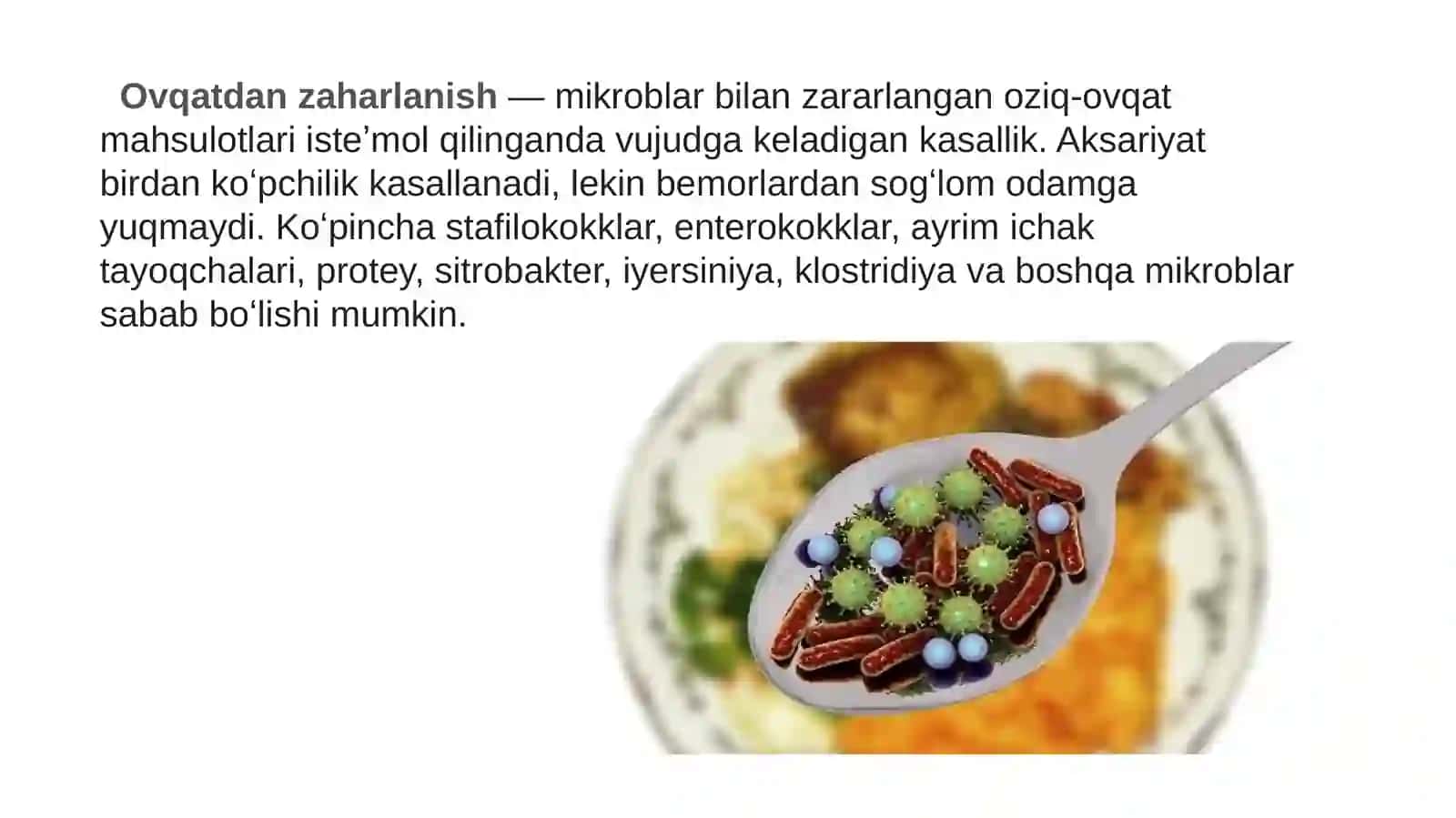Ovqatdan zaharlanish turlari va ularning oldini olish chora-tadbirlari. 4