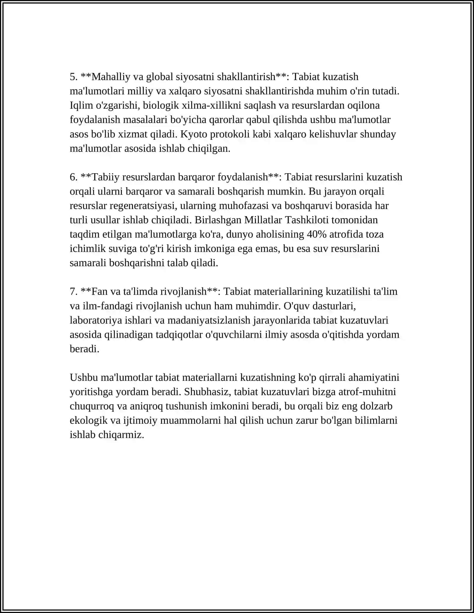 TABIAT MATERIALLARINI KUZATISHGA O'RGATISH 4