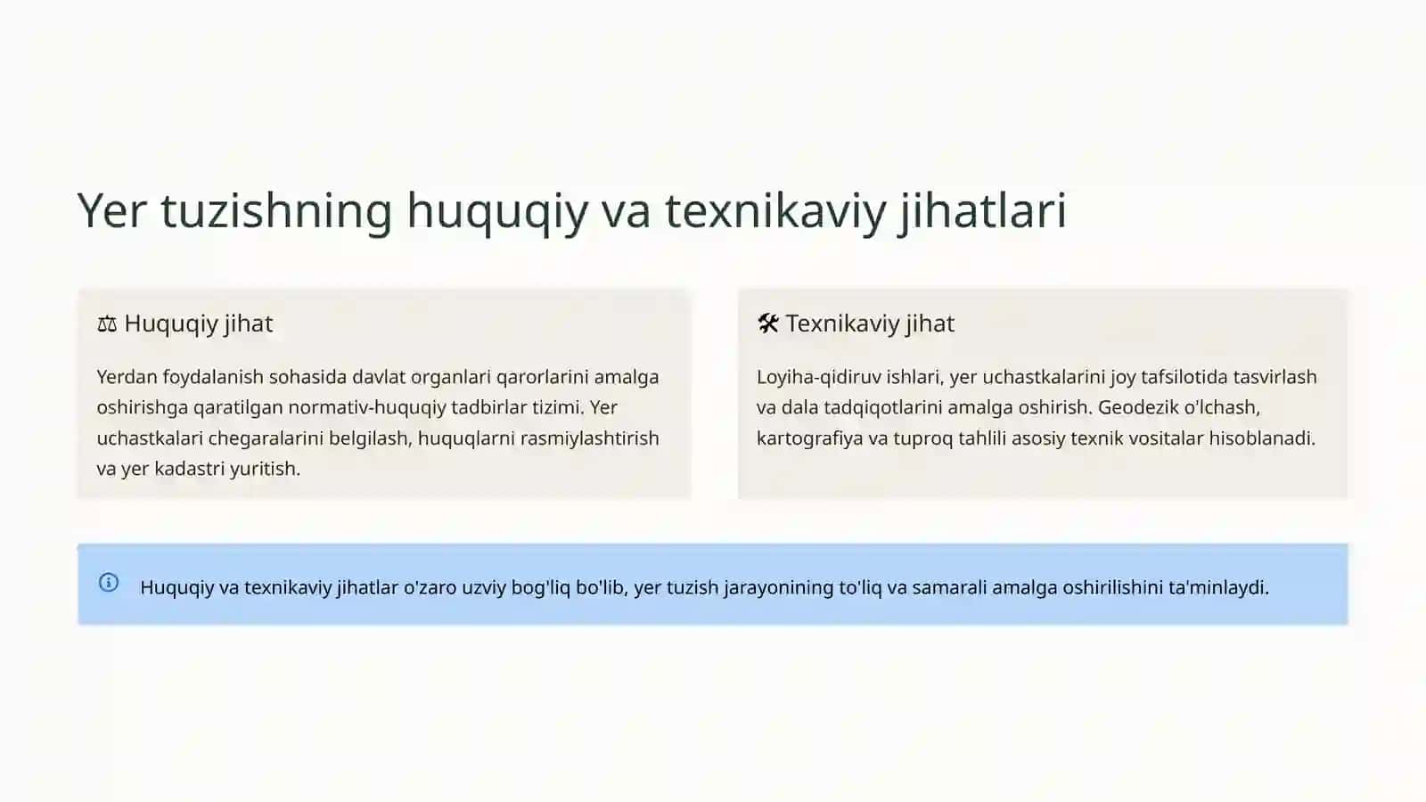 Mamlakat iqtisodiyotida yer tuzishning o'rnivaahamiyati 4