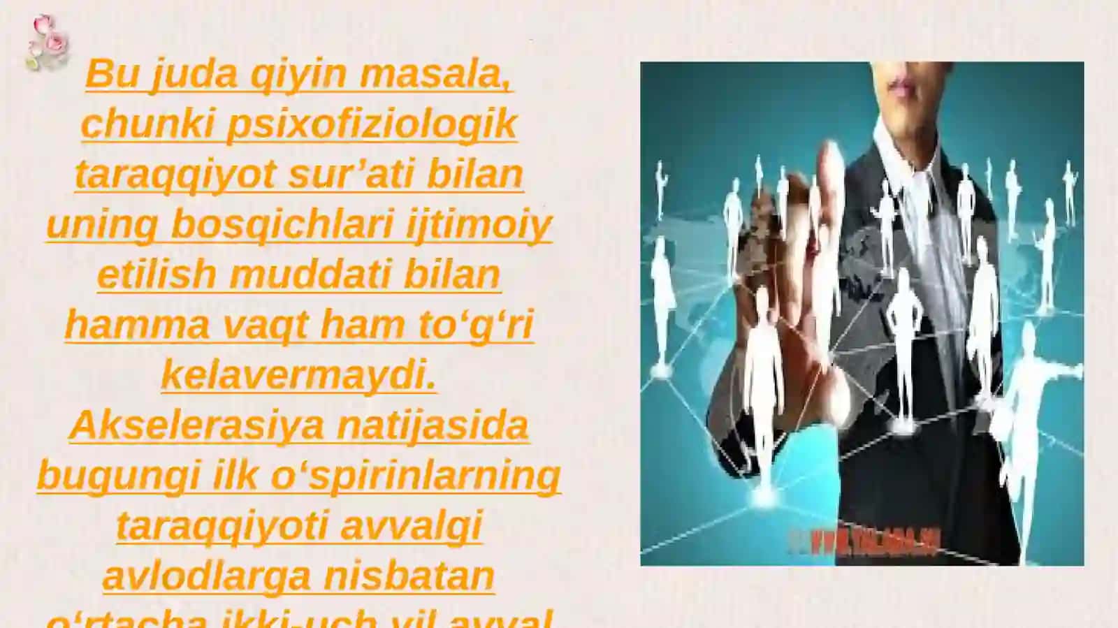 Ilk o'spirinlik va yoshlik davrida psixik rivojlanish xususiyatlari 4