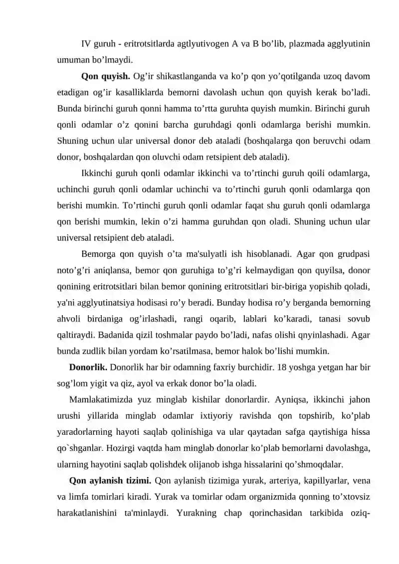 Qon va qon aylanish tizimi 4